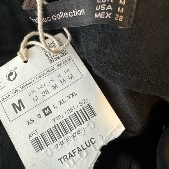 Zara Faux Suede Mid Rise Pants With Zipper Closure - Picture 5 of 6